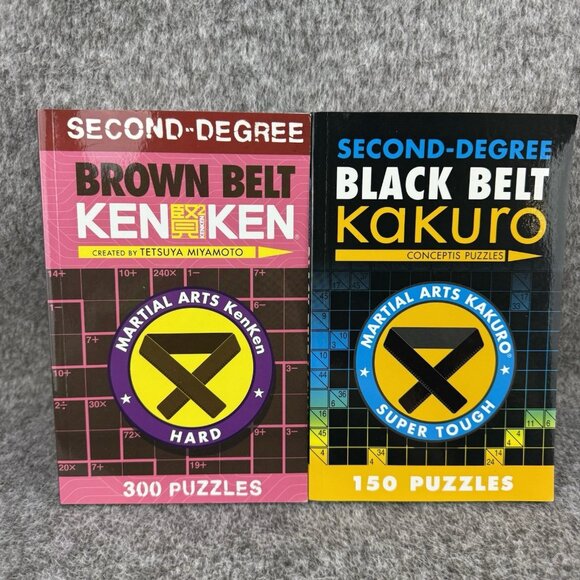 ✅ Second-Degree Brown Belt KenKen & Black Belt Kakuro Puzzle Books Lot-2 PB Book - Picture 1 of 6